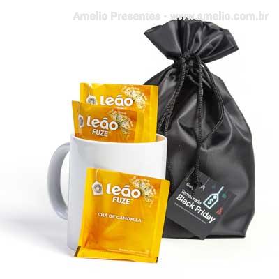 Kit Chá com Caneca Cerâmica no saquinho