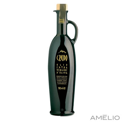 Azeite Crudo Amphoras 500ml na caixa de MDF