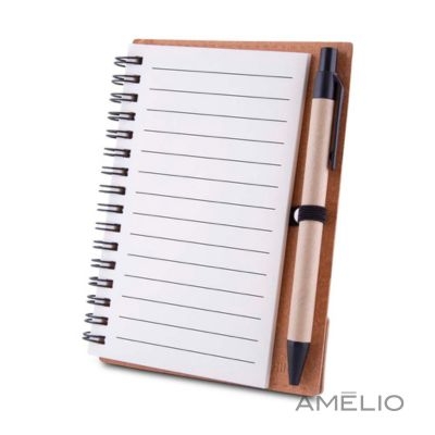 Caderno Capa em Papelão Reciclado c/ Caneta