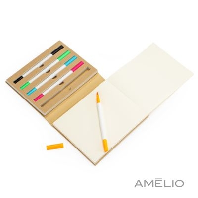 Bloco de Anotações com 5 Canetas